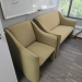 Khaki Tone / Gold Reception Loveseat and Armchair
